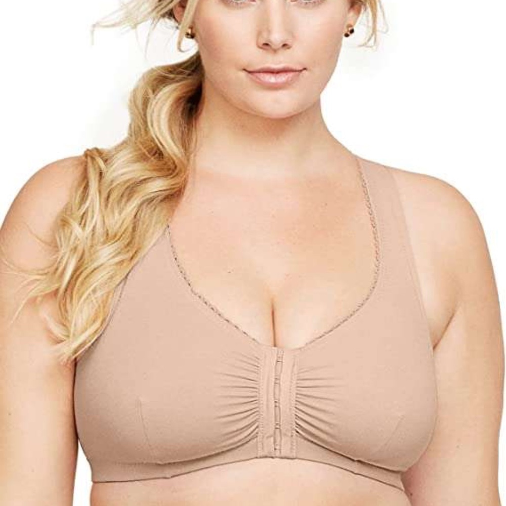 Glamorise Women's Complete Comfort Wirefree Cotton T-Back Bra #1908 Size 40DD/F